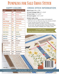 Pumpkins For Sale Cross Stitch Pattern by Lori Holt of Bee in my Bonnet