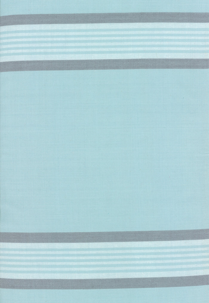 Rock Pool Toweling Seaglass Aqua Grey Stripe yardage by Pieces to Treasure for Moda Fabrics