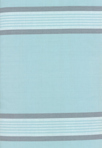Rock Pool Toweling Seaglass Aqua Grey Stripe yardage by Pieces to Treasure for Moda Fabrics