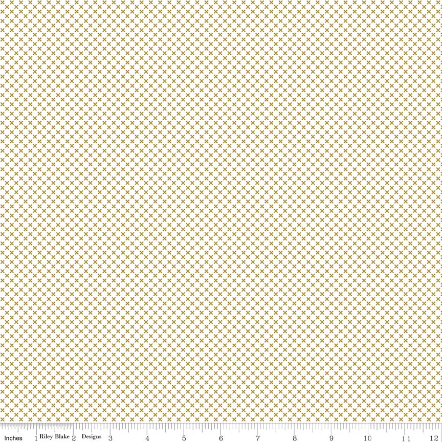 Kisses Gold Sparkle Yardage by Riley Blake Designs