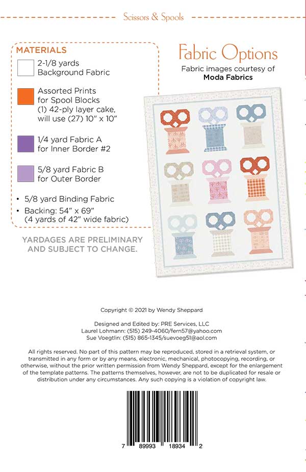 Scissors and Spools Quilt Pattern by Wendy Sheppard