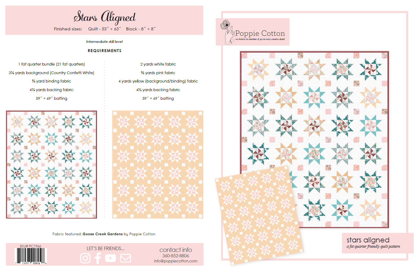 Stars Aligned Quilt Pattern by Poppie Cotton Fabrics