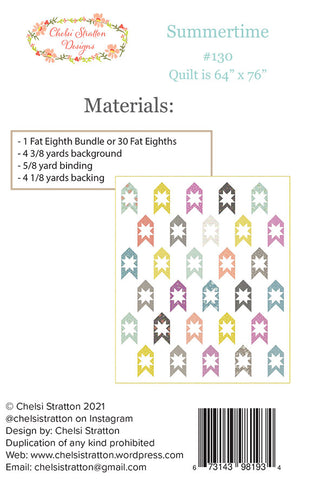 Summertime Quilt Pattern by Chelsi Stratton Designs