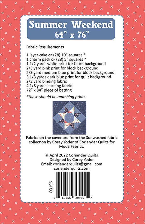 Summer Weekend Quilt Pattern by Coriander Quilts