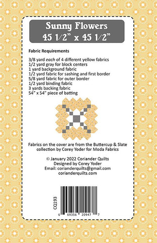 Sunny Flowers Quilt Pattern by Coriander Quilts