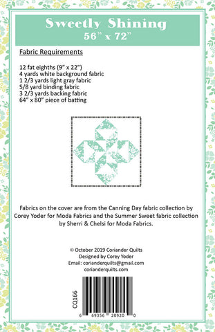 Sweetly Shining Quilt Pattern by Coriander Quilts