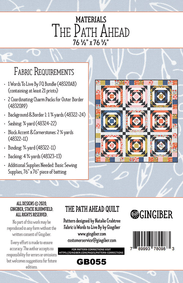 The Path Ahead Quilt Pattern by Gingiber
