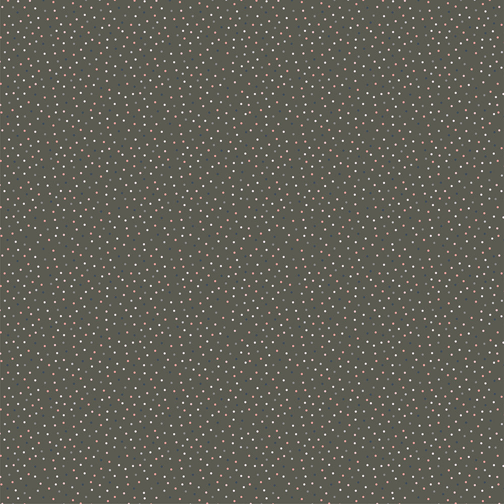 Country Confetti Dark Gray Weathered Wood Yardage by Lori Woods for Poppie Cotton Fabrics