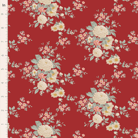 PREORDER Merry Little Christmas Burgundy Carol Yardage by Tilda for Tilda Fabrics