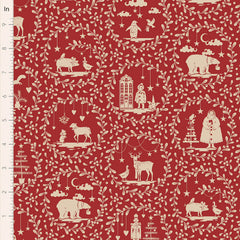 Merry Little Christmas Burgundy Paperscenes Yardage by Tilda for Tilda Fabrics