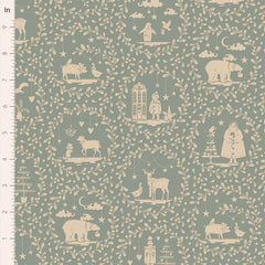 Merry Little Christmas Duckegg Paperscenes Yardage by Tilda for Tilda Fabrics
