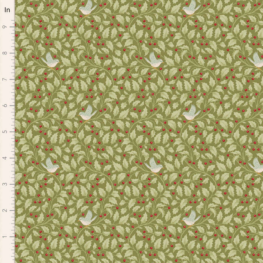 Merry Little Christmas Moss Holly Yardage by Tilda for Tilda Fabrics