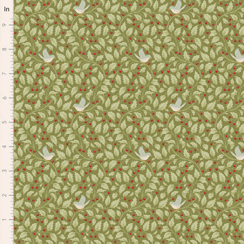 PREORDER Merry Little Christmas Moss Holly Yardage by Tilda for Tilda Fabrics