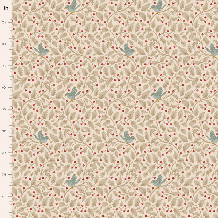 Merry Little Christmas Clay Holly Yardage by Tilda for Tilda Fabrics