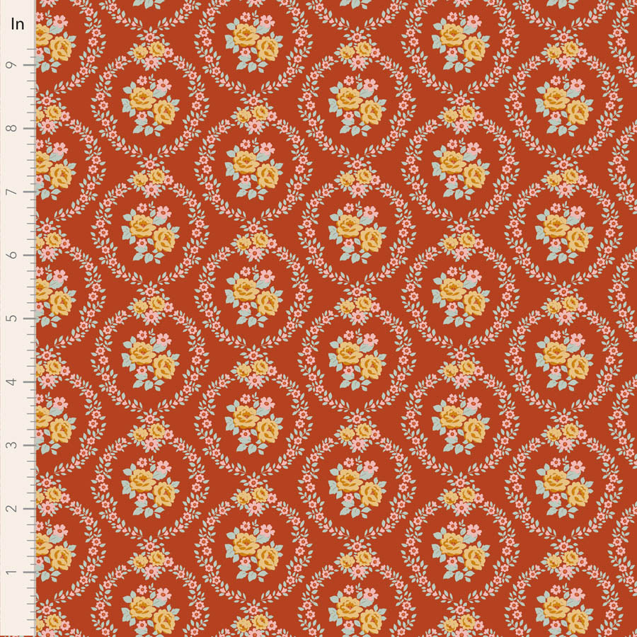 Village Life Rust Mable Yardage by Tilda for Tilda Fabrics