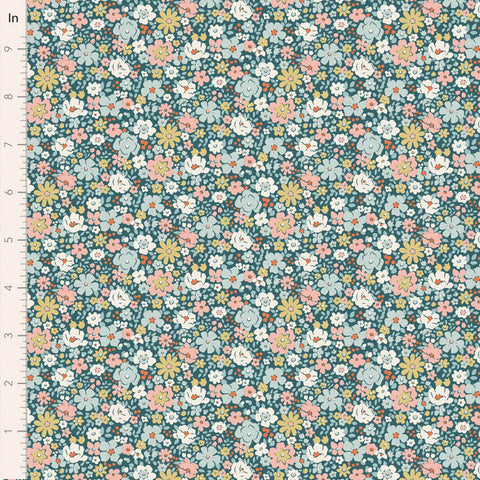 PREORDER Village Life Petrol Esther Yardage by Tilda for Tilda Fabrics
