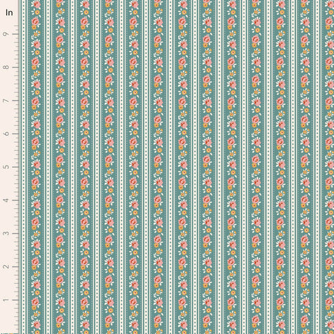 PREORDER Village Life Teal Agnes Yardage by Tilda for Tilda Fabrics