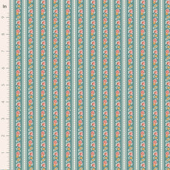 Village Life Teal Agnes Yardage by Tilda for Tilda Fabrics