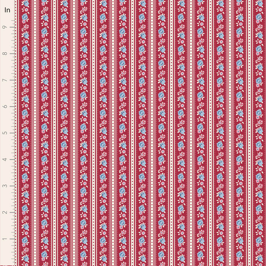 Village Life Burgundy Agnes Yardage by Tilda for Tilda Fabrics