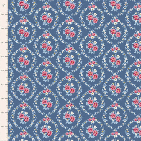 PREORDER Village Life Blue Mable Yardage by Tilda for Tilda Fabrics