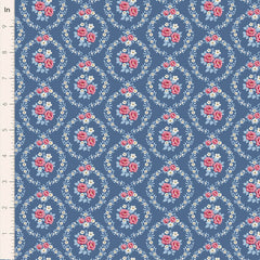 Village Life Blue Mable Yardage by Tilda for Tilda Fabrics