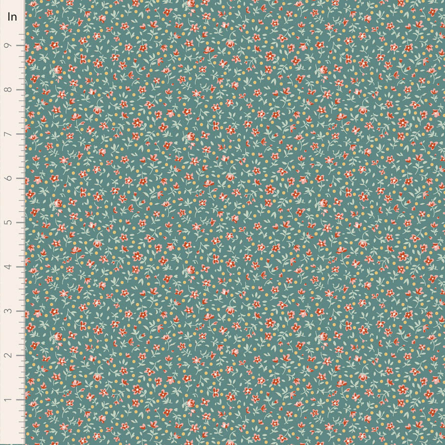 Village Life Teal Mae Yardage by Tilda for Tilda Fabrics