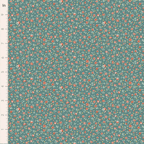 PREORDER Village Life Teal Mae Yardage by Tilda for Tilda Fabrics