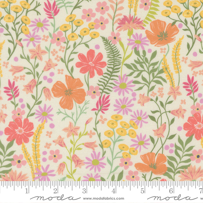 Cannon Beach Cream Blush Coastal Blooms Yardage by Crystal Manning for Moda Fabrics