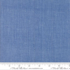 Chambray Medium Blue Texture Yardage by Moda Fabrics