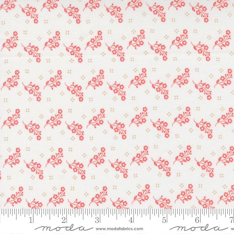 Linen Cupboard Chantilly Strawberry Tossed Blooms Yardage by Fig Tree & Co. for Moda Fabrics