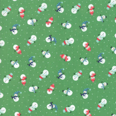 Snow Day Green Snowmen Yardage by Stacy Iest Hsu for Moda