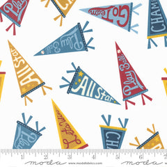 All Star White Pennant Party Yardage by Stacy Iest Hsu for Moda Fabrics