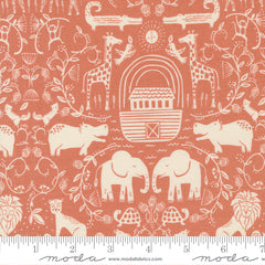 Noah's Ark Coral Two By Two Yardage by Stacy Iest Hsu for Moda Fabrics