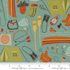 The Great Outdoors Sky Camping Gear Yardage by Stacy Iest Hsu for Moda Fabrics