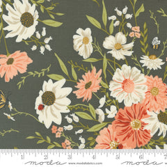 Farmstead Charcoal Farm Fresh Flowers Yardage by Stacy Iest Hsu for Moda Fabrics