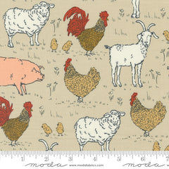 Farmstead Porcelain Farm Animals Yardage by Stacy Iest Hsu for Moda Fabrics