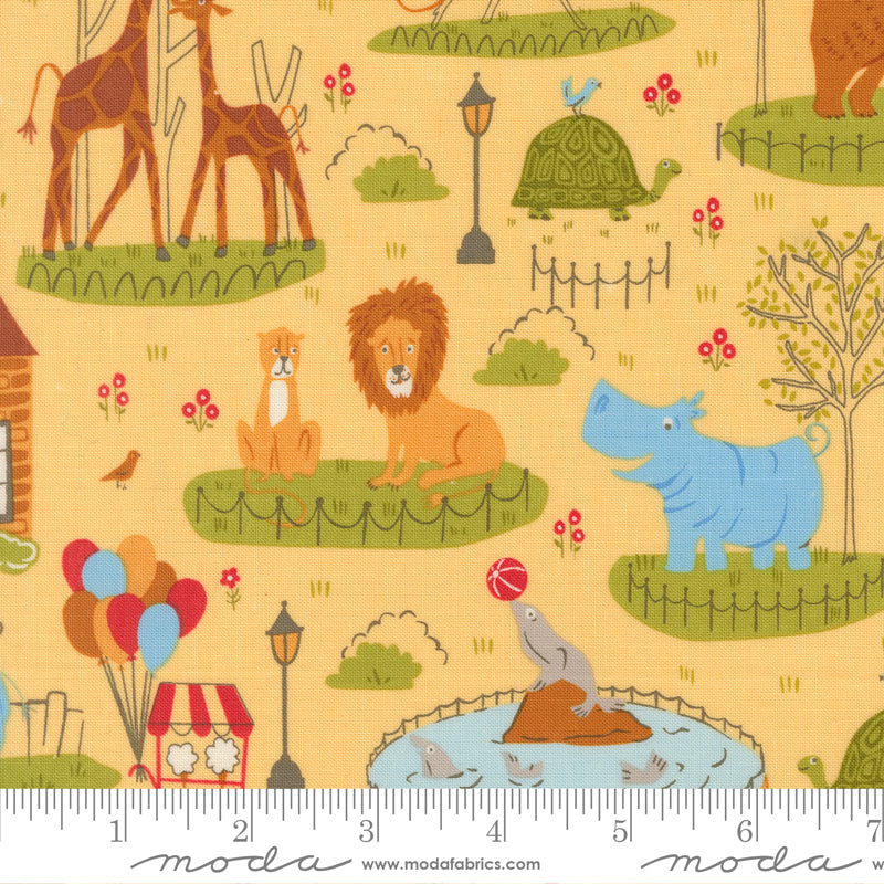 Animal Park Fun Banana Animal Park Scenic Yardage by Stacy Iest Hsu for Moda Fabrics