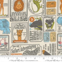 Animal Park Fun Dove Vintage Zoo Yardage by Stacy Iest Hsu for Moda Fabrics