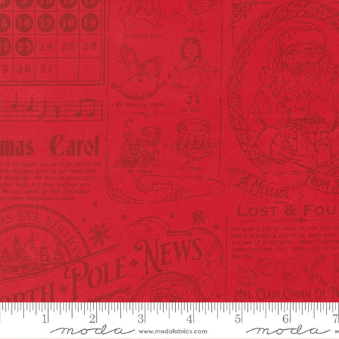 Holiday Cheer Poinsettia North Pole News Yardage by Stacy Iest Hsu for Moda Fabrics