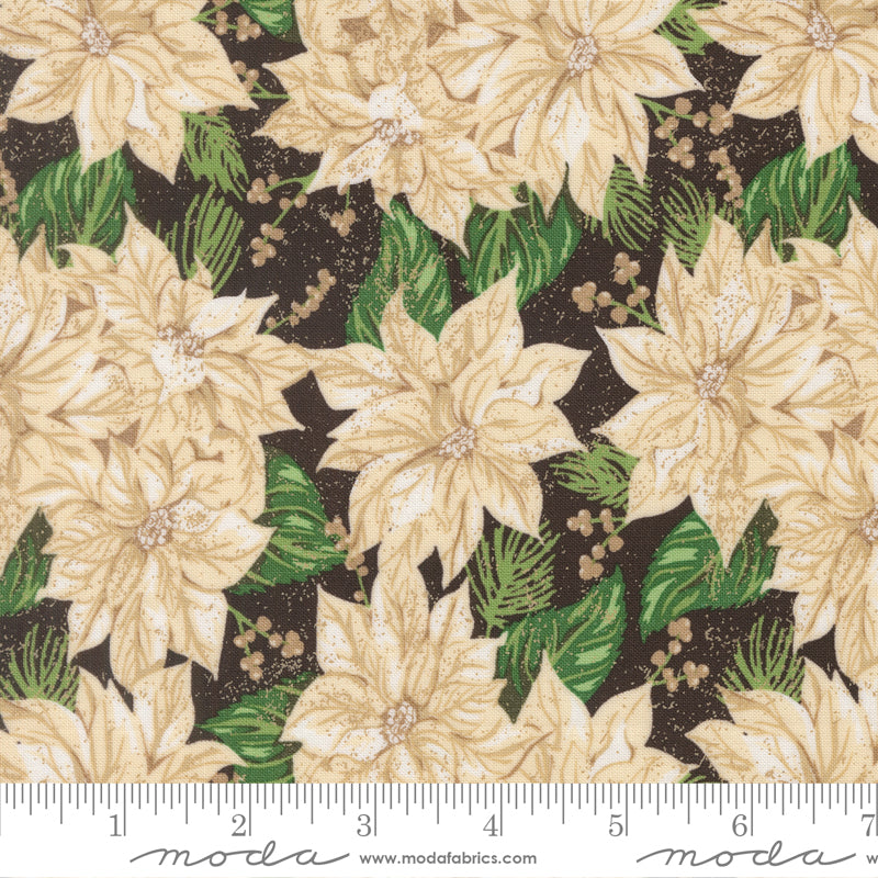 Holiday Cheer Midnight Vintage Poinsettia Yardage by Stacy Iest Hsu for Moda Fabrics