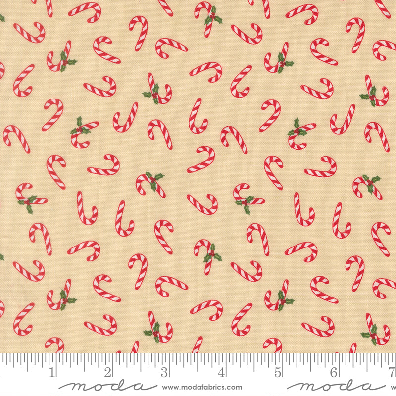 Holiday Cheer Natural Candy Cane Yardage by Stacy Iest Hsu for Moda Fabrics