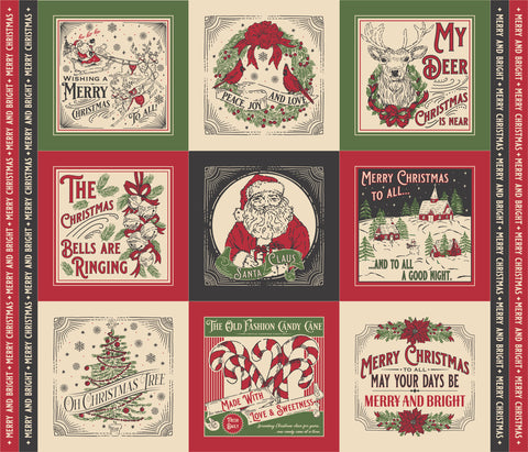 Holiday Cheer Natural Christmas Panel by Stacy Iest Hsu for Moda Fabrics
