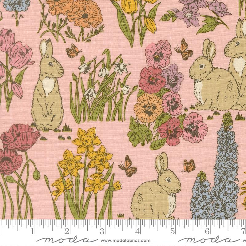 My Secret Garden Petal Garden Bunnies Yardage by Stacy Iest Hsu for Moda Fabrics