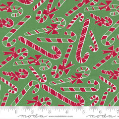 Reindeer Games Evergreen Candy Cane Dance Yardage by Me and My Sister for Moda Fabrics