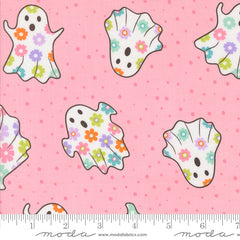 Fab Boo Lous Candy Pink Dancing Ghosts Yardage by Me & My Sister for Moda Fabrics