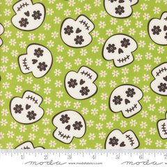 Fab Boo Lous Green Slime Cheery Skull Yardage by Me & My Sister for Moda Fabrics