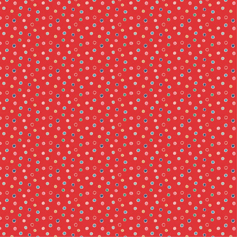 Oh What Fun Red Snow Dots Yardage by Elea Lutz for Poppie Cotton Fabrics