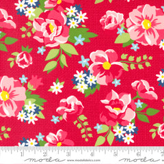 Berry Basket Cranberry Big Blooms Yardage by April Rosenthal for Moda Fabrics