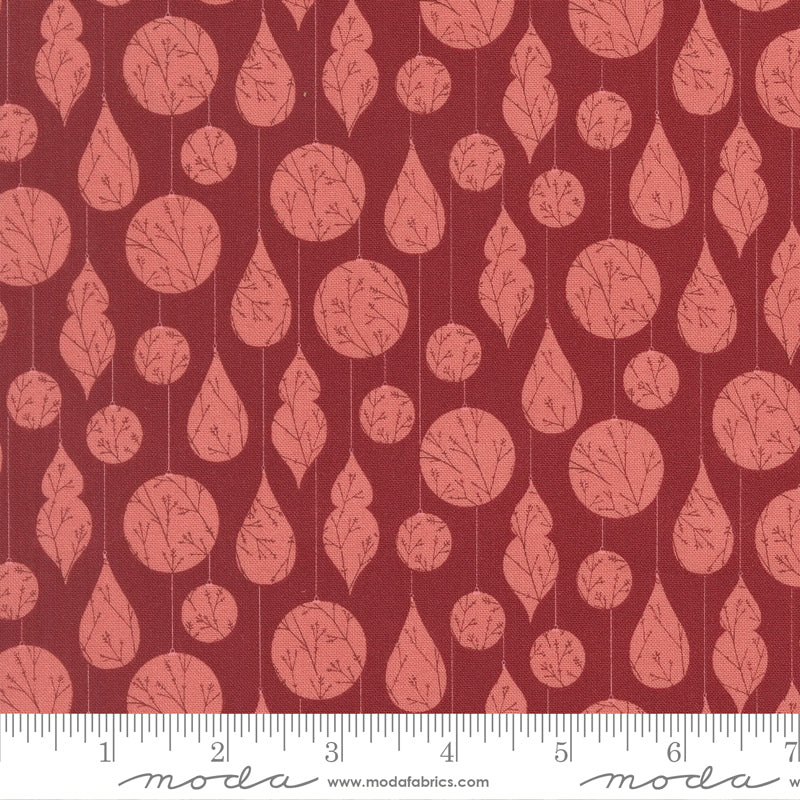 Gingerbread Lane Cranberry Crystal Ornaments Yardage by Kiley's Quilt Room for Moda Fabrics