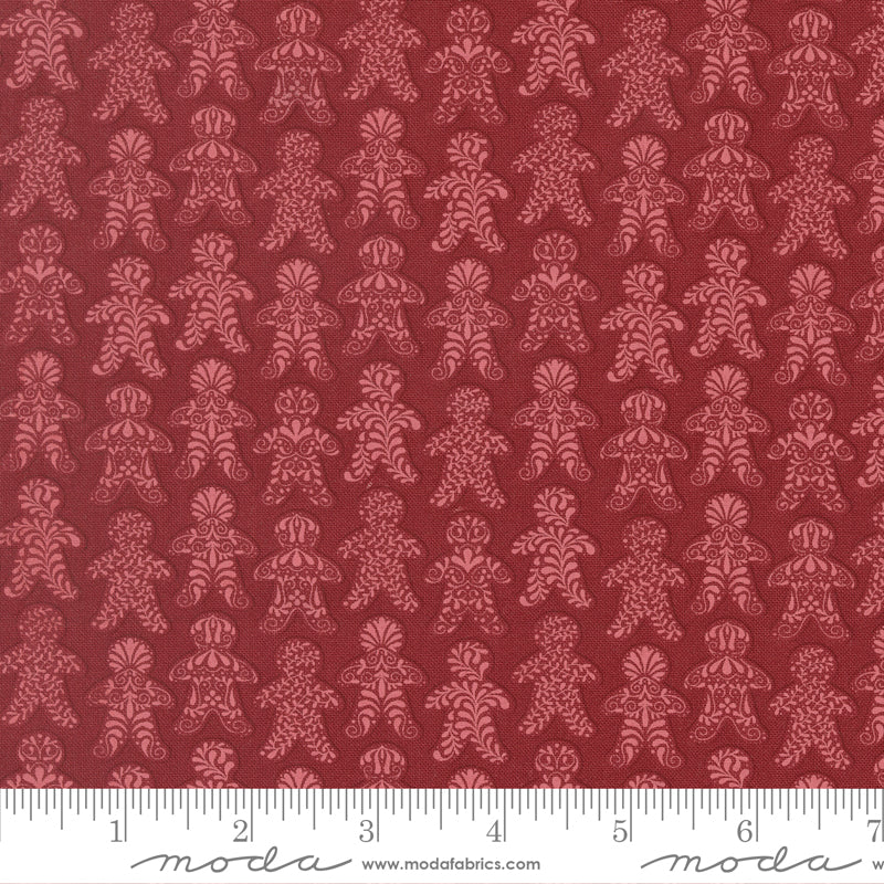 Gingerbread Lane Cranberry Gingerbread Yardage by Kiley's Quilt Room for Moda Fabrics